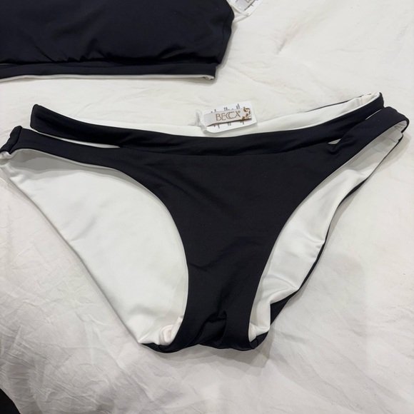 BECCA Black and White Bikini Top and bottom - Picture 4 of 8